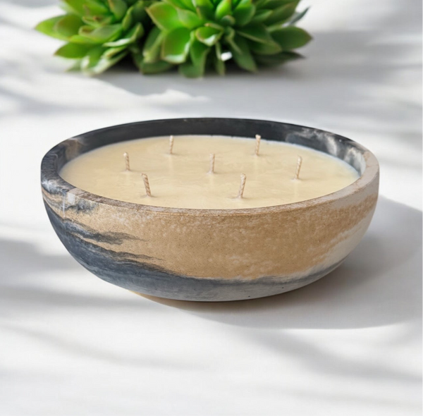 32 oz Concrete Artisan Candle Bowls • Smoke Gold Limited Edition