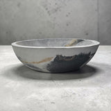 Concrete Artisan Bowl • Black + Gold accent