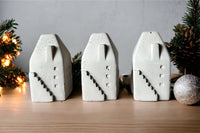 Concrete Christmas Euro House • Set of 3