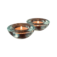 Thick Glass Tea Light Holder • Set of 2